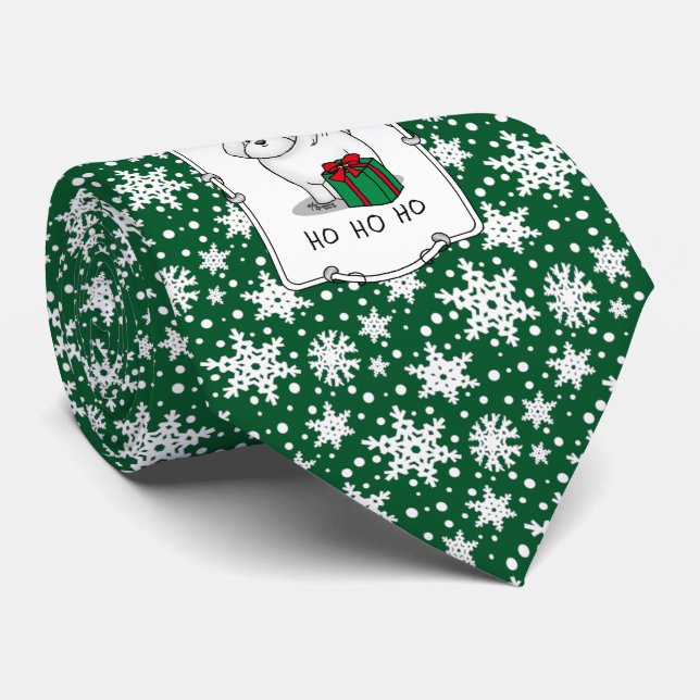 Corbata Navidades Santa Bichon Frise Dog Cute (Enrollado)