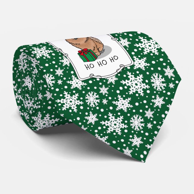 Corbata Navidades Santa Chow Chow Dog (canela) Cute (Enrollado)
