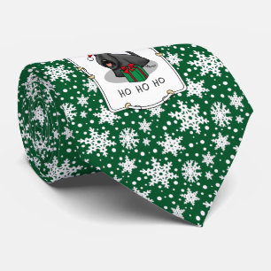 Corbata Navidades Santa Hat Scottish Terrier (negro)