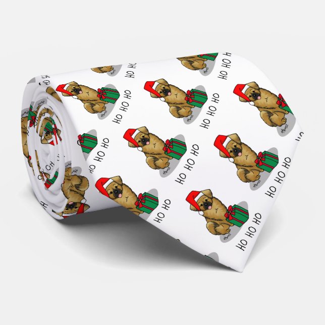 Corbata Navidades Santa Hat Tibetan Spaniel (Brown Cute) (Enrollado)