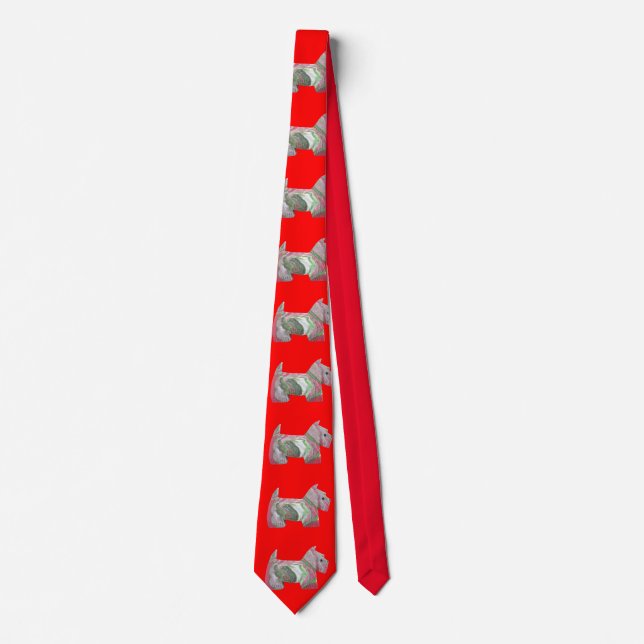 Corbata Navidades Scottie Terrier Tie (Anverso)
