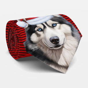Corbata Navidades Siberian Husky Dog Red Buffalo Jugado
