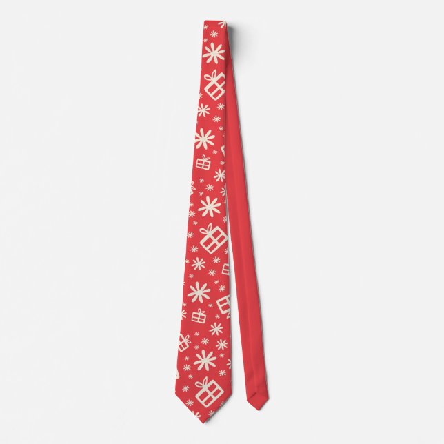 Corbata Navidades singulares del patrón rojo (Anverso)
