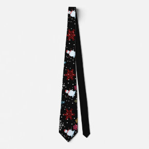 Corbata Navidades Snowman hace festividades negras rojas