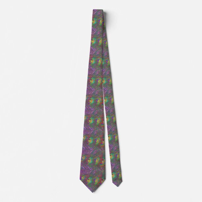 Corbata Navidades Tinsel Peacock Feathers Floral Tie (Anverso)