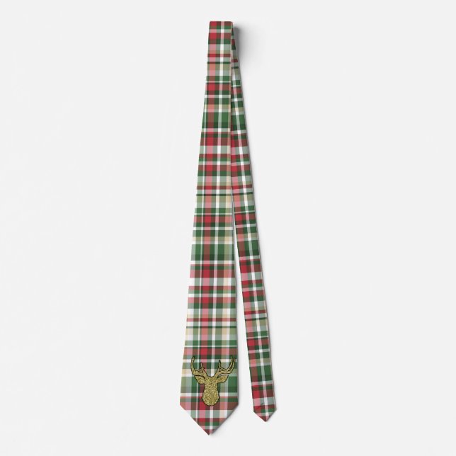 Corbata Navidades XMAS Tapón Tartán Vestir Tejas (Anverso)