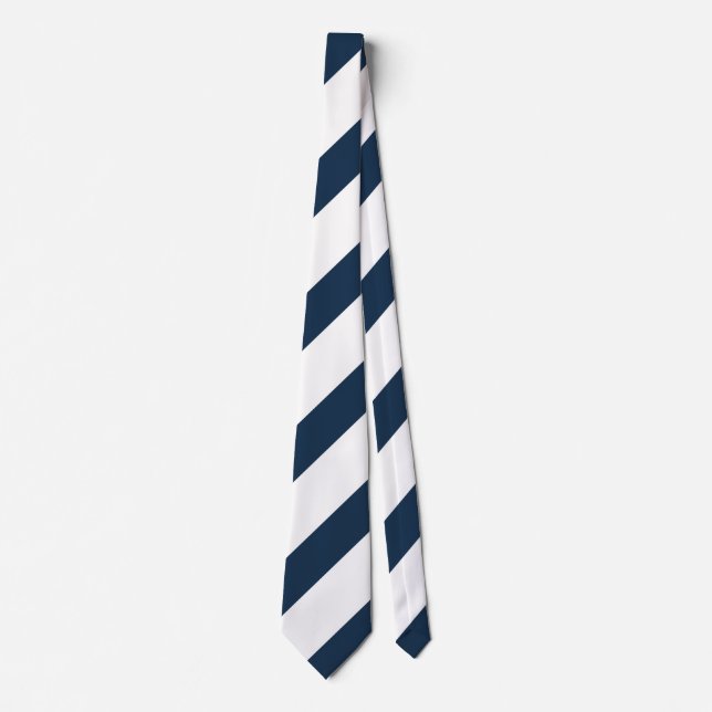 Corbata Navy Blue and White Stripes  (Anverso)