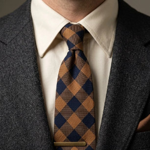 Corbata Navy Camel Buffalo Check Gingham en español es Cua