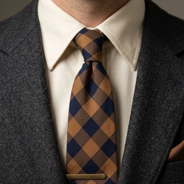Corbata Navy Camel Buffalo Check Gingham en español es Cua (Subido por el creador)