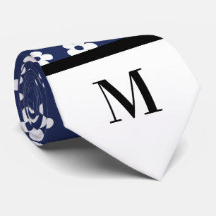 Corbata Navy Daisies Monogramed Necktie