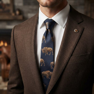 Corbata Navy Gold Buffalo Heritage