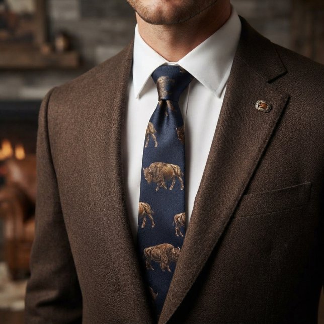Corbata Navy Gold Buffalo Heritage (Subido por el creador)