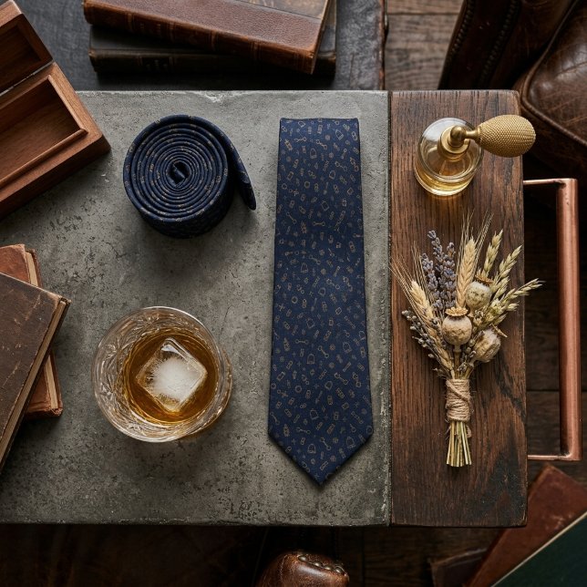 Corbata Navy Gold Hardware Ecuestre Disperso (Subido por el creador)
