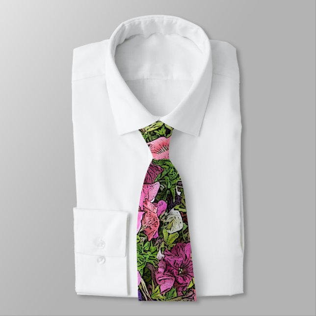 CORBATA NECESARIO FLORAL DE MENS/ PETUNIAS (Atado)