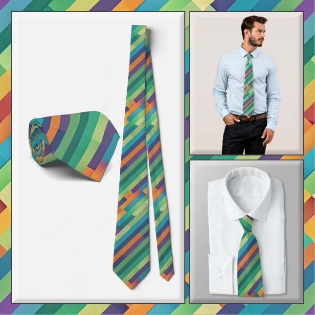 Corbata NECKTIE - Bandas diagonales multicolor (Subido por el creador)