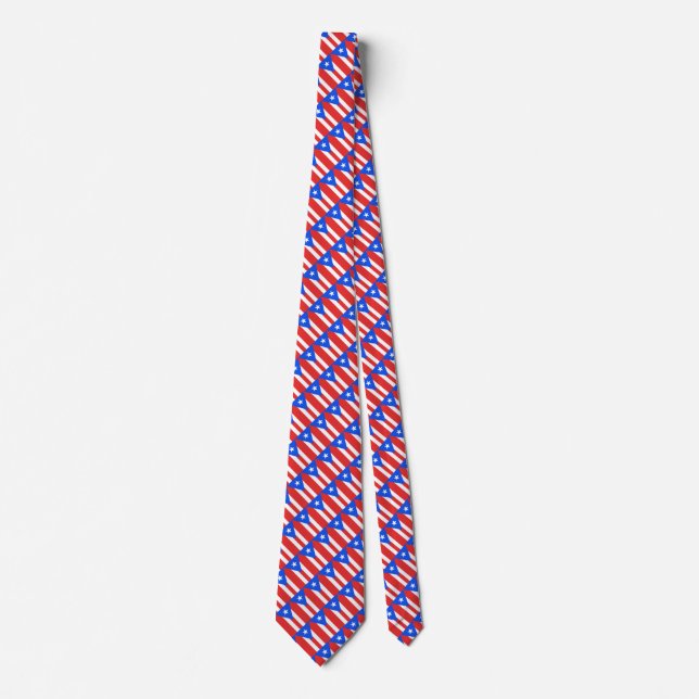 Corbata Necktie con bandera de Puerto Rico (Anverso)