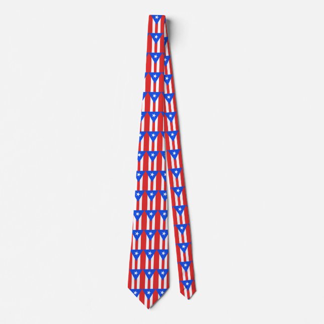 Corbata Necktie con bandera de Puerto Rico (Anverso)