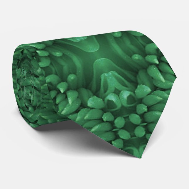 Corbata Necktie - Crisantemo Verde Kaleidoscópico (Enrollado)