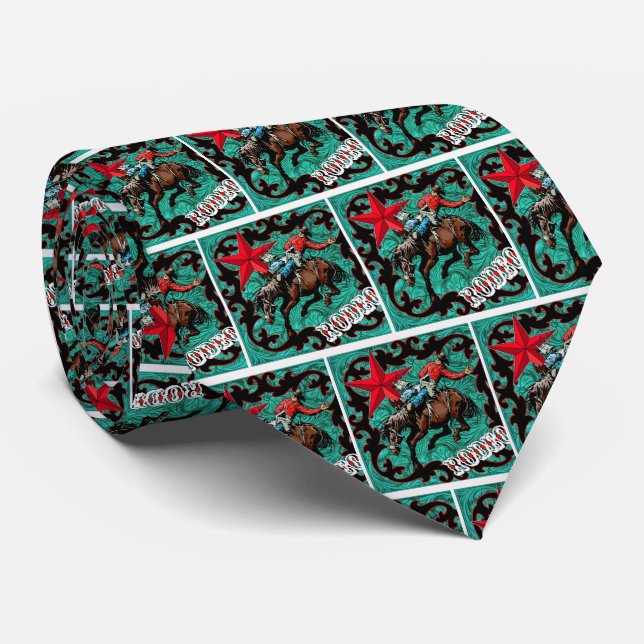 Corbata Necktie de bronce de Rodeo Occidental (Enrollado)