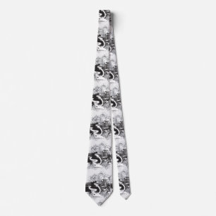 Corbata Necktie de música negra/blanca