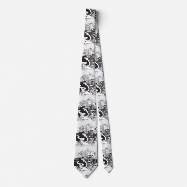 Corbata Necktie de música negra/blanca (Anverso)
