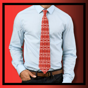 Corbata Necktie de Navidades rojos y blancos festivos