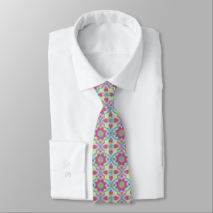 Corbata Necktie de patrón geométrico arcoiris