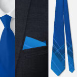 Corbata Necktie de patrón geométrico azul cútrico colorido<br><div class="desc">Necktie de patrón geométrico azul cutáneo colorido.</div>