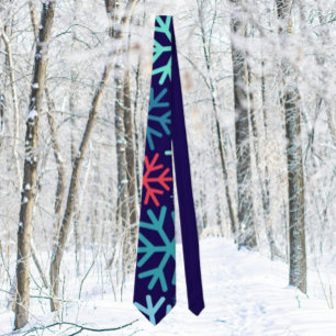 Corbata Necktie de vacaciones de nieve a medianoche