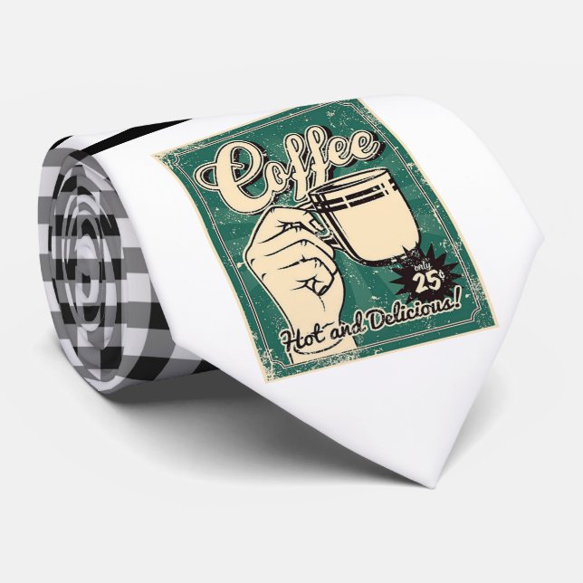 Corbata Necktie del café retro (Enrollado)