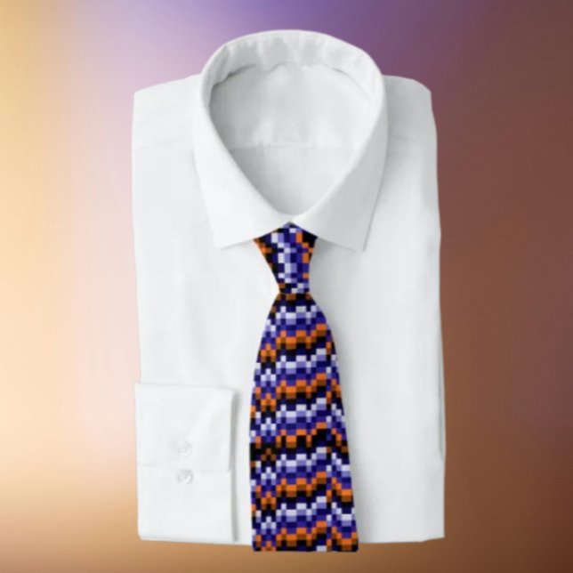 Corbata Necktie del patrón de píxeles - Blues retro y tono (Subido por el creador)
