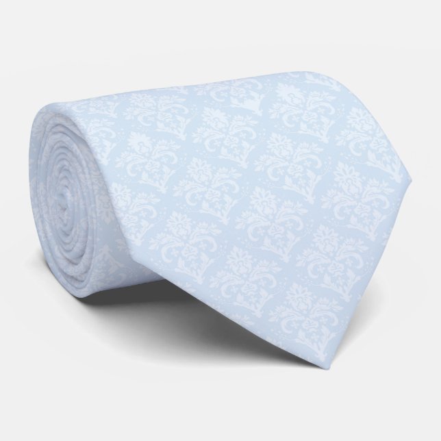 Corbata Necktie - Icy Blue Damask (Enrollado)