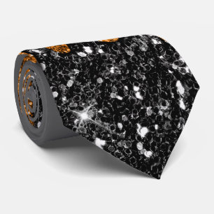 Corbata Necktie Purpurina negro y cobre