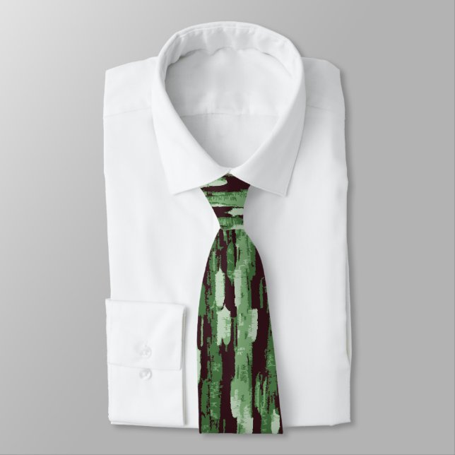 Corbata Necktie resumen verde y negro (Atado)