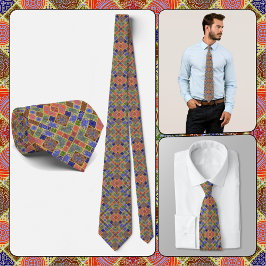 Corbata NECKTIE - Tonos azules, amarillos verdes y rosas