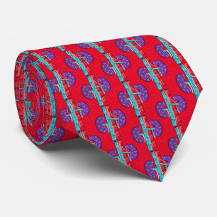 Corbata Nefrología Artsy lll Kidney Design Red #5