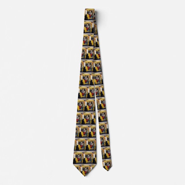 Corbata Negocio Antiguo, Mujer Pasajera de Taxi (Anverso)