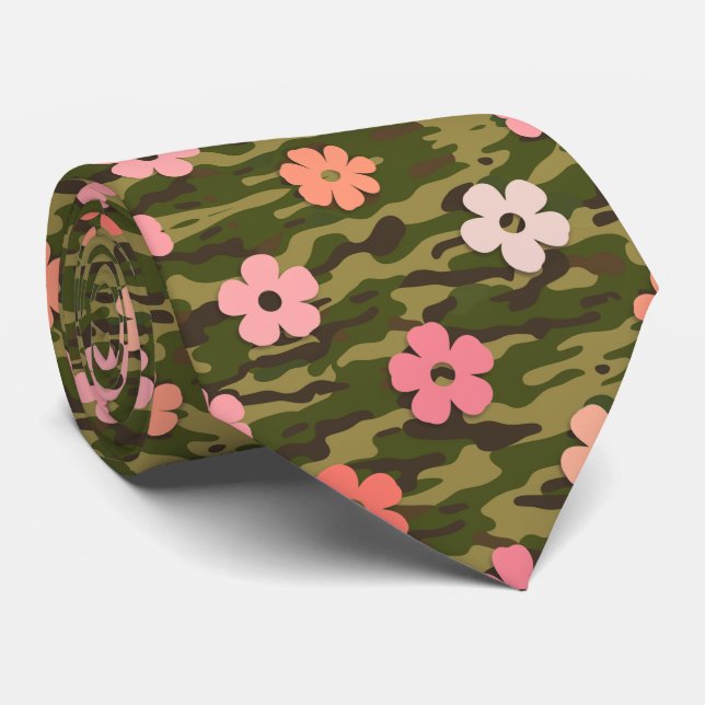 Corbata Negocio de patrones florales modernos (Enrollado)