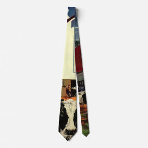 Corbata Negocio vintage, vacas lecheras Holstein en explot
