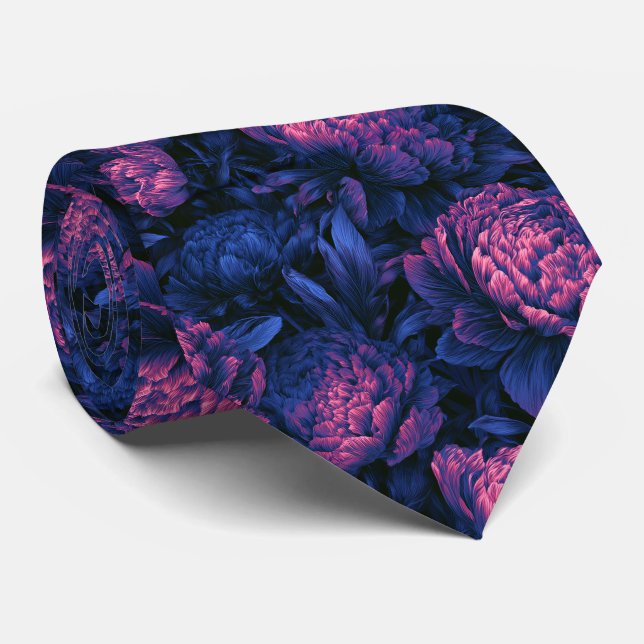 Corbata Negocios de flores de peonías Boda tradicional  (Enrollado)