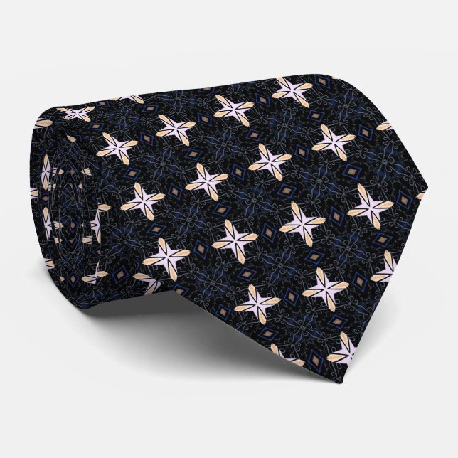 Corbata negra con estrellas estelares (Enrollado)