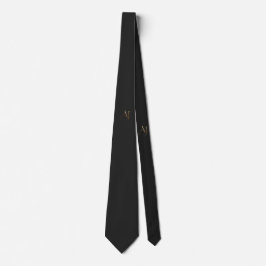 Corbata negra con letras doradas AJ