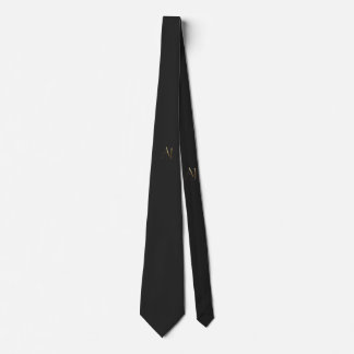 Corbata negra con letras doradas AJ