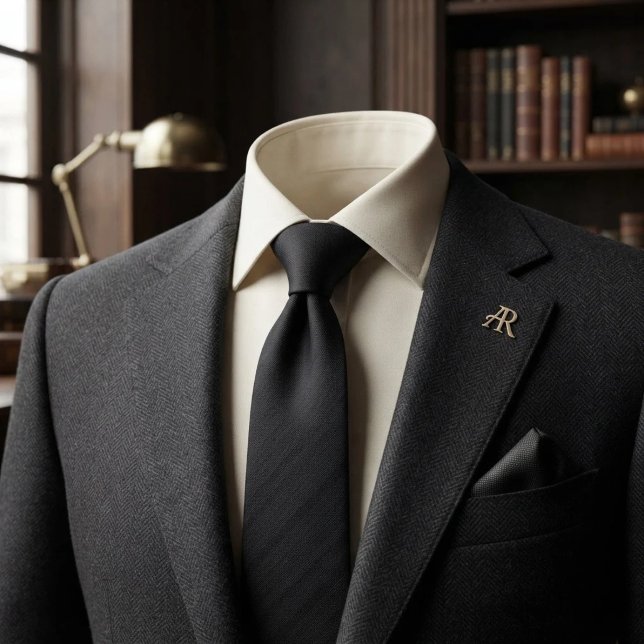Corbata negra con raya de sombra negra (Subido por el creador)
