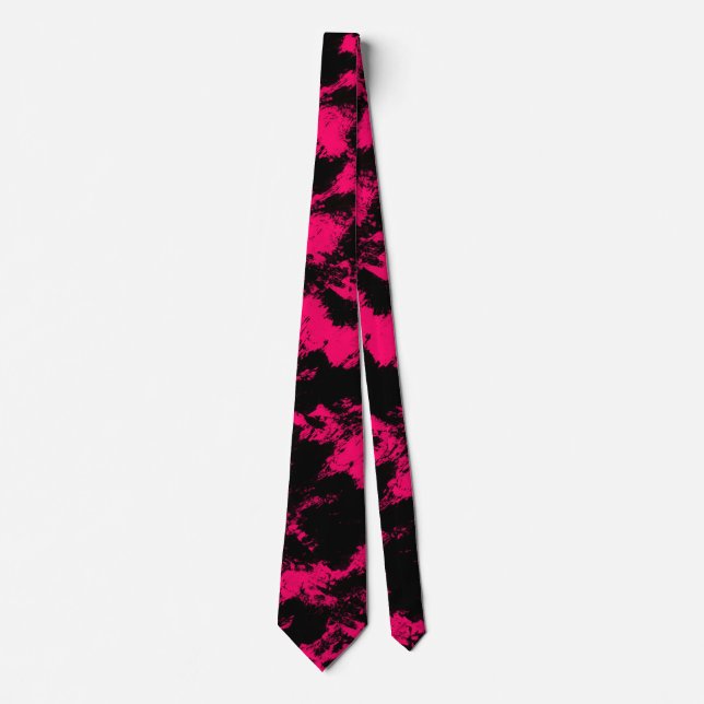 Corbata negra de cuello rosa caliente (Anverso)