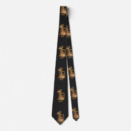 Corbata Negra Elegante con Imagen de Arjuna