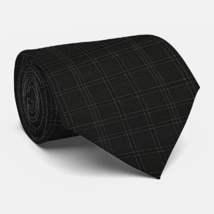 Corbata Negra Micro Cuadrícula Arquitectónica Mode