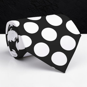 Corbata Negra Personalizada con Lunares Blancos