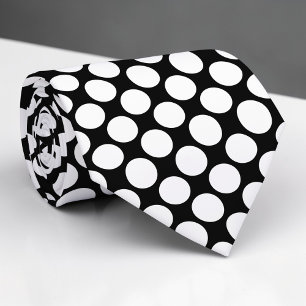 Corbata Negra Personalizada con Lunares Jumbo