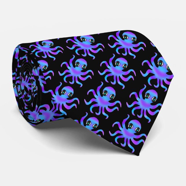 Corbata (negra) - Pulpo azul violeta (Enrollado)